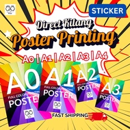 A0/A1/A2/A3 Poster Printing - SELF ADHESIVE/STICKER - 1 DAY SHIPPING