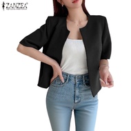 ZANZEA Women's Korean Style Short Sleeve Business Blazer Cardigan