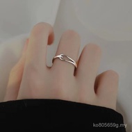 Ring Female Lubert Niche Non-Fade Female High-End Ring Pure Silver Female Hot-selling Geometry 999 F