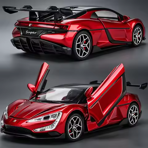 1:32 BYD U9 C8 ZR1X Miniature Models Alloy Diecast Cars Toys Rear Wheel Return Force Doors Can Be Op