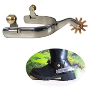Riding Boots Spurs Anti-Rust Western Horse Spurs Stainless Steel with Turnable Gear Equipment Equest