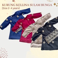 Baju Kurung Cotton Sulam Songket Budak Perempuan Baby Girl Baju Raya 2025 GOSH KIDS DESIGN Kellina