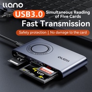 LLANO USB3.0 Hi-Speed Transfer 5-in-1 Card Reader 5Gbps Up to 170MB/s for MS/M2/CF/TF/SD card