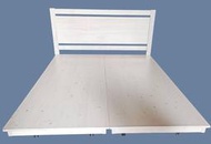 【生活家傢俱】SN-YN-6C：洗白色6尺實木雙人床【台中家具】床頭片+床底 實木床 6尺實木床 雙人加大 台灣製造