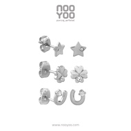 NooYoo ต่างหูสำหรับผิวแพ้ง่าย Flow of Fortune Set Surgical Steel