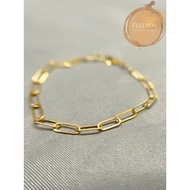 Fledios 916 Emas Gelang Tangan/ Fledios 916 Gold Clip Bracelet/ Paper Clip Gold Chain/Emas 916 Ranta