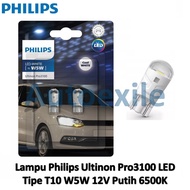 PUTIH Philips LED T10 W5W 12V W2.1x9.5d Cool White White Ultinon Pro3100 6500K City Twilight Light Car Interior Plate Motorcycle Twilight Bulb