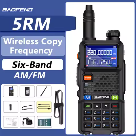Baofeng 5RM Walkie Talkie UV-5RM Six-Band AM /FM VHF/UHF Ham Radio 999CH NOAA Wireless Copy Frequenc