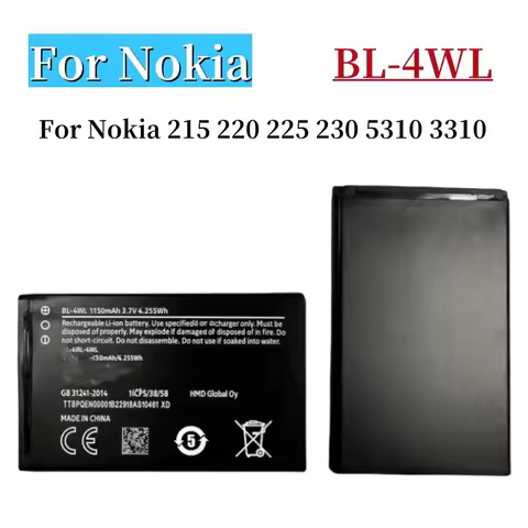 New Battery BL-4WL 1150mAh Battery For Nokia 215 220 225 230 5310 3310 Batteia