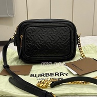 BURBERRY 8015241 Tb 包 Monogram 金鏈條 相機包 肩背包 皮革 經典黑 正品 二手精品