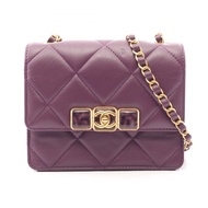 【二手】香奈兒 (Chanel) 迷你絎縫肩背包 AS3391 紫色羊皮（綿羊皮）絎縫小號翻蓋鏈條肩背包 女士