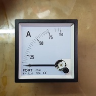 FORT AMPERE METER 75/5A 96X96 FT-96A PANEL METER VIA CT 75A 75 AMPERE/ 96 X 96 FT96A