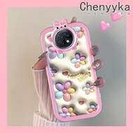 เคส Chenyyka สำหรับ Xiaomi Redmi Note 9T เคส3D นำโชคดอกไม้สีสันสดใสรูปโบว์เล็กๆน้อยๆมอนสเตอร์เคสนิ่มกันรอยขีดข่วนเคสโทรศัพท์โปร่งใสฝาครอบป้องกันเลนส์กล้องถ่ายรูป TPU ซิลิกาเจล