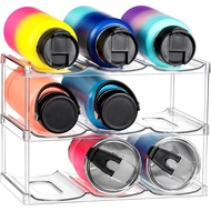 LARGERCompartment-StackableWaterBottleOrganizerHolder-forStanley&Others'LargeTumbler-ClearWineRack,C