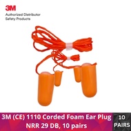 3M™ (CE) 1110 Corded Foam Ear Plug NRR 29 DB 10 pairs