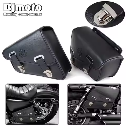Retro Universal Motorcycle Side Saddlebag Leahter Tool Bag Luggage Storage Pouch Waterproof