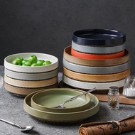 Kitchen Plus Rustic Vintage Style Ceramic Tableware Matte Frosted Dinner Plate Serving Dish KP936