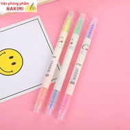 Pastel highlighter pen, CY 6-color highlighter pen, bag of 3 cute 6-color double-ended line memo pad