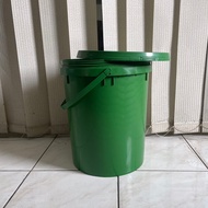 HIJAU 20 liter Plastic Bucket 20 liter Pail (25KG) For Paint/Food/PACKAGING (Green)