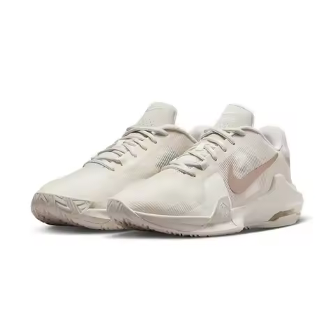 Nike Air Max Impact 4 Round Toe Lace-Up Durable Low-Top Basketball Shoes Men's Beige Pink DM1124-008