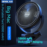 Opolar 10000mAh Portable Fan, 8-inch Rechargeable Battery Operated Fan, Clip Fan, USB Fan，8-Inch 100