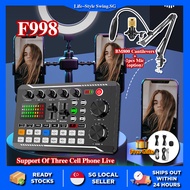 【SG Stock】F998 Sound Card  Live Sound Card Special Equipment Set Sound Card For Karaoke Live Sound Card 卡拉OK声卡