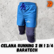 Baratech celana Running 2IN1 3\4 Blue BAR-04-012-02 ORIGINAL NOT EIGER