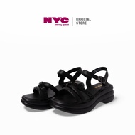 NYC Ladies Deenya Adjustable Strap Sandals -N82501-CV01SV-1-BLACK