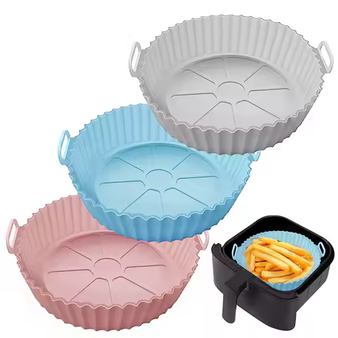 1pc Air Fryer Silicone Liners Air Fryer Silicone Pot Reusable Silicone Air Fryer Liners Food Safe No
