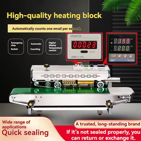 Continuous Band Sealer FR-880 220V 50Hz Automatic Horizontal Heat Sealing Machine for Plastic Film B