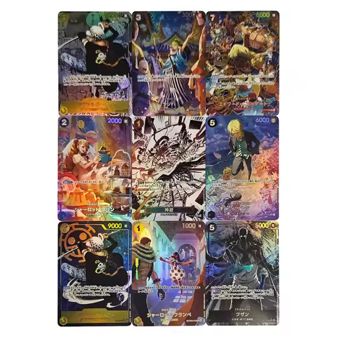 9Pcs/set Diy Self Made One Piece Opcg Water Law Sanji Collection Card Refraction Color Flash Opcg An