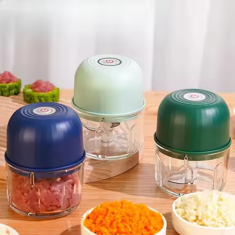 Electric meat grinder 260ML garlic grinder rotary garlic press vegetable onion chopper kitchen cooki
