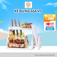 Hokori 5589 3-Tier Plastic Spice Shelf – High Quality Kitchen Shelf with Compartment for Knives and 