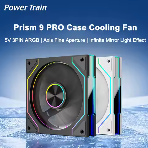 Power Train PRISM 9 Pro Case Fan 120mm 5V 3PIN ARGB Temperature control Desktop Compute Quiet Coolin