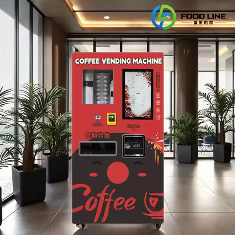 Customized Commercial Multi Function Coffee Vending Machine Automatic 24/7 Fresh Ground Dispenser Mu