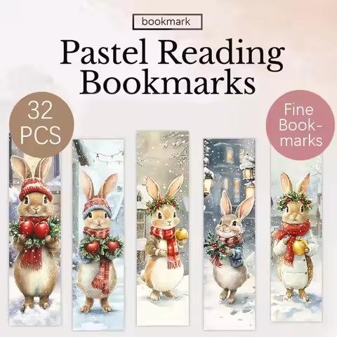 32pcs Christmas Peter Rabbit Bookmarks, Christmas ，Teacher Gift, Back-To-School Holiday Gifts, Creat