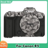 สติ๊กเกอร์ติดบนตัวเครื่องสำหรับ Canon EOS R5ไวนิลห่อป้องกันกล้องแผ่นฟิล์มกันรอยสติกเกอร์ป้องกัน EOSR5