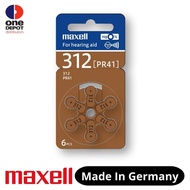 MAXELL 312 / PR41 Hearing Aid Batteries (6 pcs)