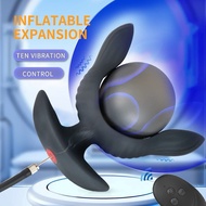 Inflatable Butt Plug Anal Vibrator Prostate Massager Vaginal Dilator G Spot Expansion Stimulator 10-Frequency Vibration