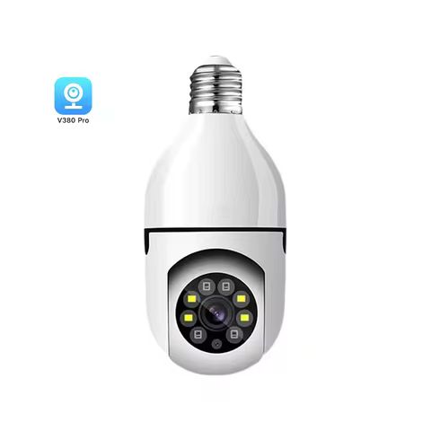 V380 Bulb Camera 1080P IP CCTV Cameras 5MP Home Network Cam Wireless 360 Degree Security Monitoring