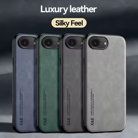 Luxury Business Leather Case For iPhone 16E 17E 17 E 16 E 5G Shockproof Silicone Silky Feel Soft Cas