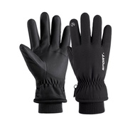 BIKEBROS摩托车骑行手套男女冬季保暖触屏开车骑车摩托车户外骑行防寒防风冬天滑雪分指 男碳哑黑手套