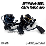 Orca Mako 800 3+1BB Color Variations biru/Gold Power Handle Spinning Reel/ Fishing Reel