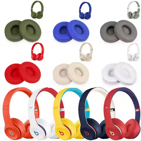 Earpads Cushions Replacement for Beats Solo 2 & Solo 3 Wireless On-Ear Headphones, Ear Pads with Sof