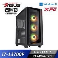 華碩平台[威能王者]i7十六核Win11獨顯電腦(i7-13700F/16G/RTX 4070/1TB_M2) 威能王者