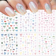 3D Nail Ribbons Stickers Bows Cute Silk Bowknot Decals Nail Design Siders Kawaii Manicure Accessorie