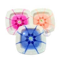 9" Thick Rainbow Plastic Plate / Combination Plastic Plate / Dinner Plate / Square Plate