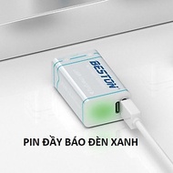 Pin sạc 9V BESTON Lithium sạc trực tiếp USB micro/Type-C dùng cho mic karaoke, đồng hồ đo điện, máy 