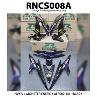 Cover Set Rapido NVX V1 V2 Yamaha Monster Aerox (16) Black NVX155 Accessories Motor Hitam aerox155(16) 155 Aerox