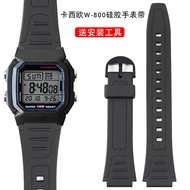 Suitable for Casio W-800H F-91 W-218H Electronic Watch Sports Silicone Resin Waterproof Watch Strap 